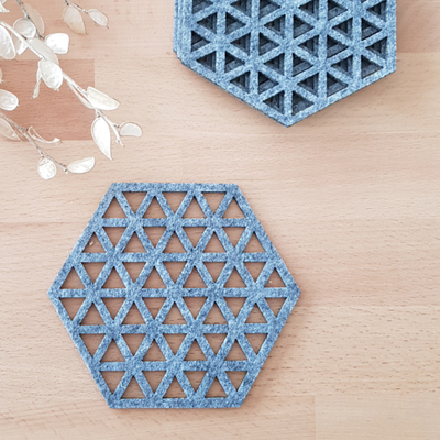 Felt coasters, geometric octagon / 4 pcs - 1