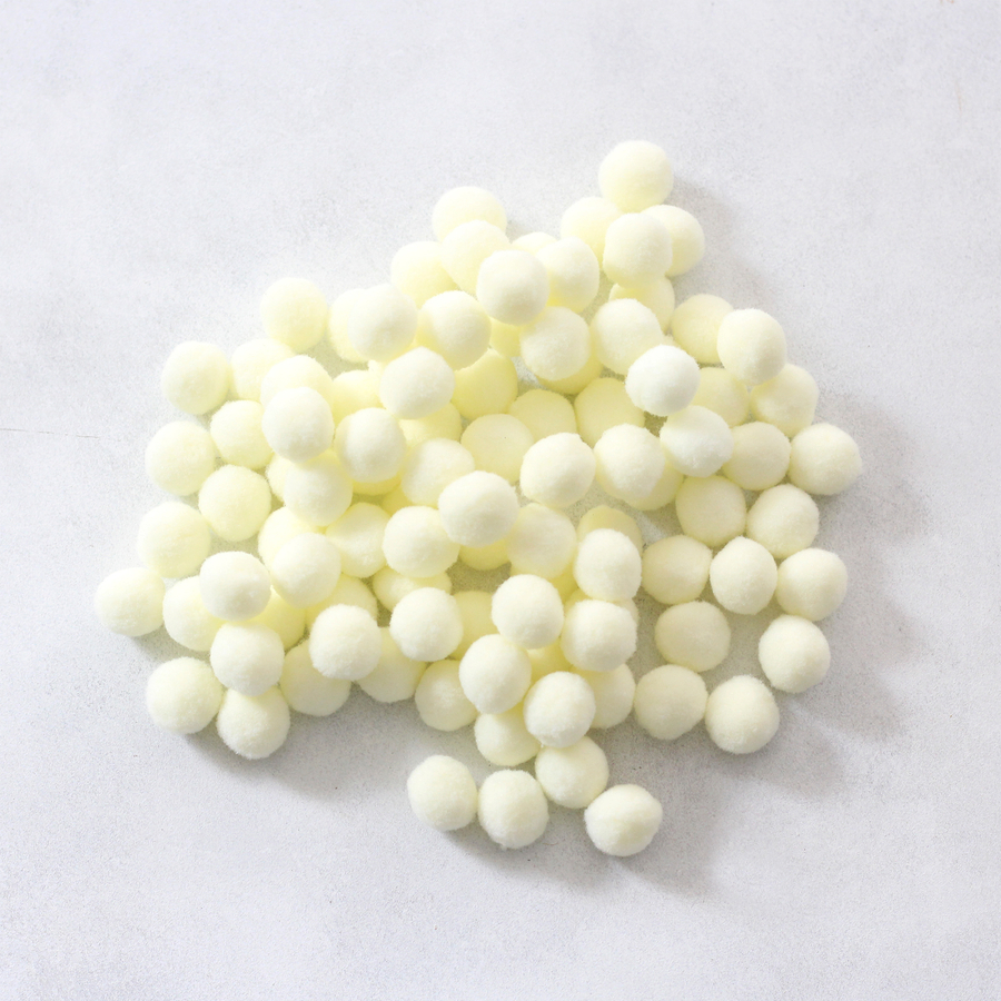 Plush pompom, 1.5 cm / 200 pcs / Cream - 1