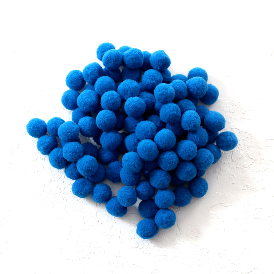 Plush pompom, 1.5 cm / 200 pcs / Dark Blue - 1