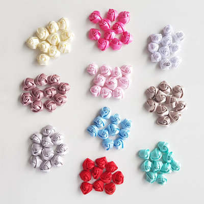 Mint satin rose, 2 cm / 20 pcs - 3