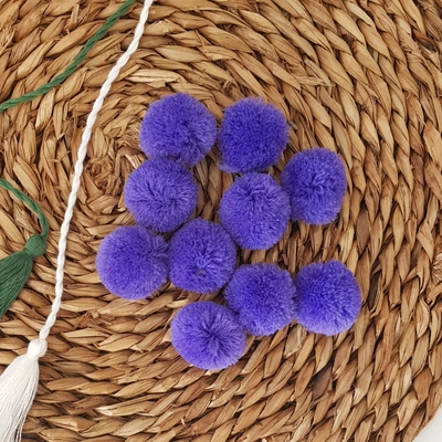 Lilac wool pompom, 2.5 cm / 100 pcs - 1