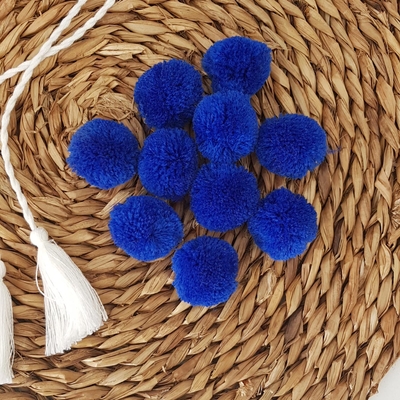 Night Blue wool pompom, 2.5 cm / 100 pcs - 1