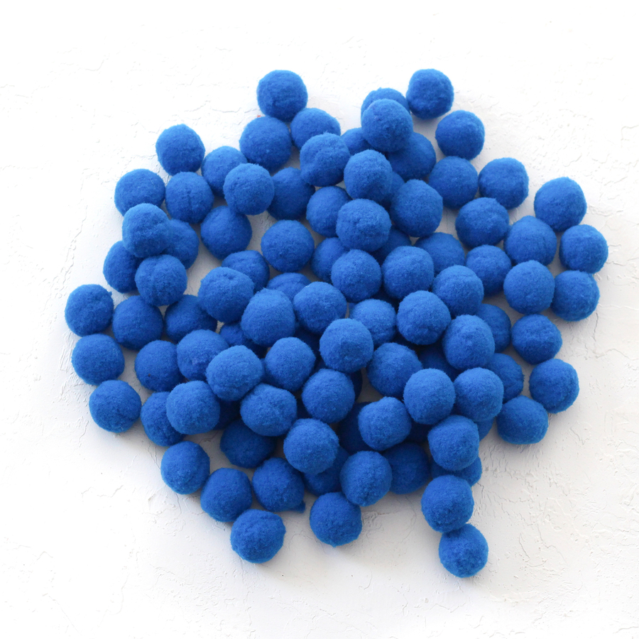 Plush pompom, 2.2 cm / 100 pcs / Dark Blue - 1