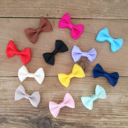 Yellow grosgrain bow, 4 cm / 100 pcs - 2