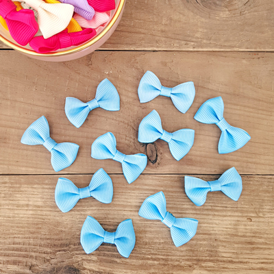 Light blue grosgrain bow, 4 cm / 20 pcs - 1