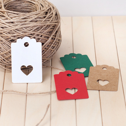 Hang Tags, heart / 20 pcs (White) - 2