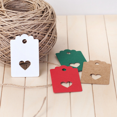 Hang Tags, heart / 20 pcs (White) - 2