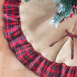 Christmas pine tree cover, woven plaid / 110 cm - 2