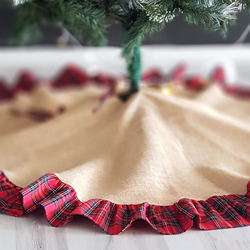 Christmas pine tree cover, woven plaid / 110 cm - 3