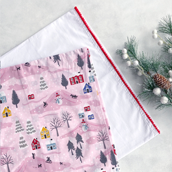 Christmas pillowcase set, snowman, 50x70 cm / pink - 2