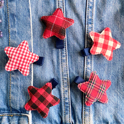 Plaid star clip buckle, striped - 2