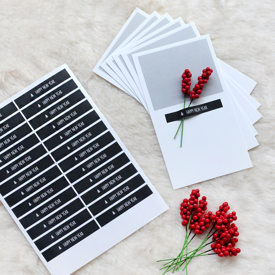 Christmas flower card making set / 6 pcs - 1