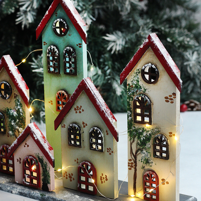 Led wooden winter houses, 30x45 cm - 2