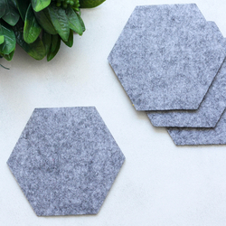 Felt coasters, flat hexagon / 4 pcs - Bimotif (1)