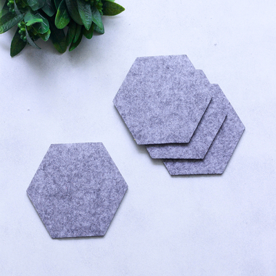 Felt coasters, flat hexagon / 4 pcs - 1