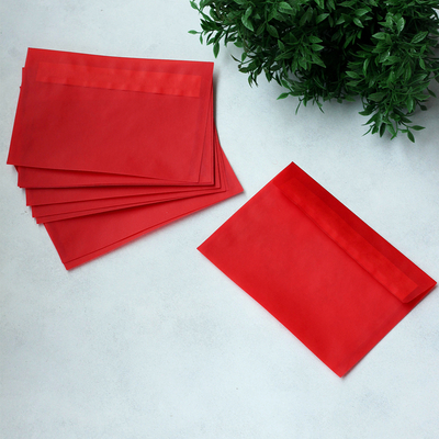 Red transparent envelope, 11.5x16.5 cm / 10 pcs - 2