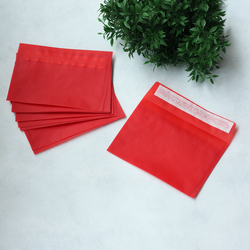 Red transparent envelope, 11.5x16.5 cm / 10 pcs - 3