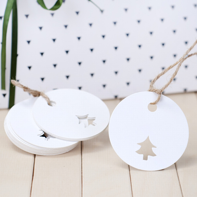 Hang Tags, round pine / 20 pcs (White) - 1