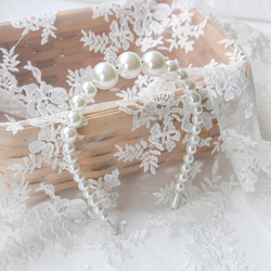 Cream crown with large pearls - Bimotif