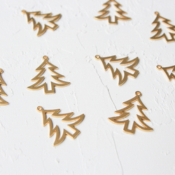 Pine tree shaped gold jewellery, accessories / 1 piece - 3