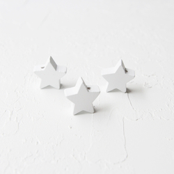 Star-shaped white wooden beads, 2 cm / 5 pcs - 3