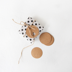 Hang Tags, round pine / 20 pcs (Kraft) - 2