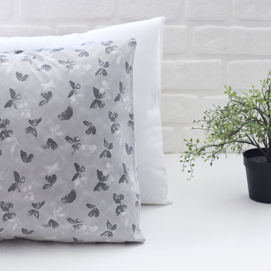 Butterfly patterned pillowcase set, 50x70 cm / grey - 1