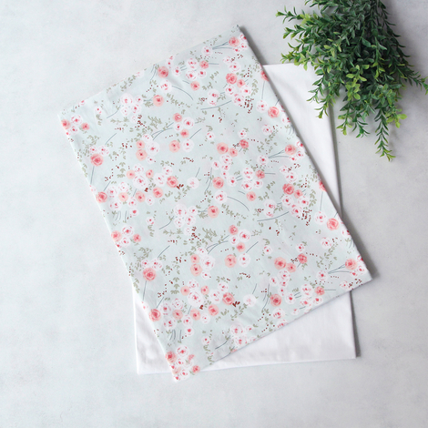 Floral patterned pillowcase set, 50x70 cm / mint - 2