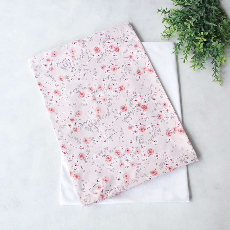 Floral patterned pillowcase set, 50x70 cm / pink-Peach Color - 2