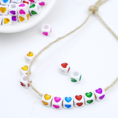 Heart cube beads / 10 pcs - 1