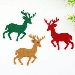 Felt motif, deer, red / 3 pcs - 2