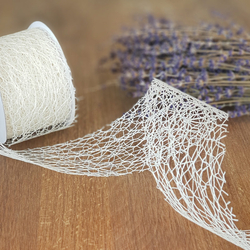 Cream net ribbon, 5 cm / 9 metres - 3