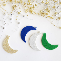 Felt moon ornament / 10 pcs / Gold - 5