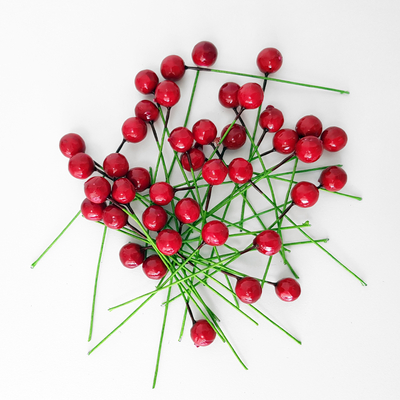 Mini wired berry, red / 100 pcs - 1