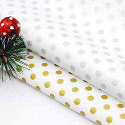 Wrapping paper, metallic polka dot, 70x100 cm / 20 pcs (Silver) - 3