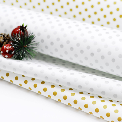 Wrapping paper, metallic polka dot, 70x100 cm / 20 pcs (Silver) - 4