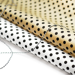 Wrapping paper, black polka dot, 70x100 cm / 20 pcs (Kraft) - 3