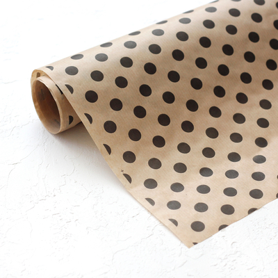 Wrapping paper, black polka dot, 70x100 cm / 20 pcs (Kraft) - 1