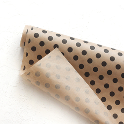 Wrapping paper, black polka dot, 70x100 cm / 20 pcs (Kraft) - 2