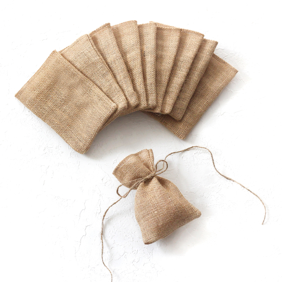 Jute pouch, flat, 10x15 cm / 10 pcs - 1