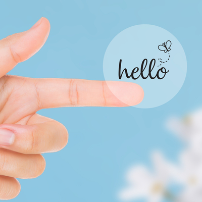 Transparent sticker, hello, 3.2 cm / 10 sheets - 1