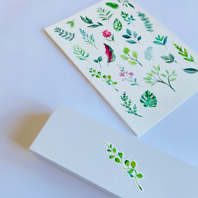 Shaped sticker, leaves, 1.5x5.5 cm / 10 pages - 2