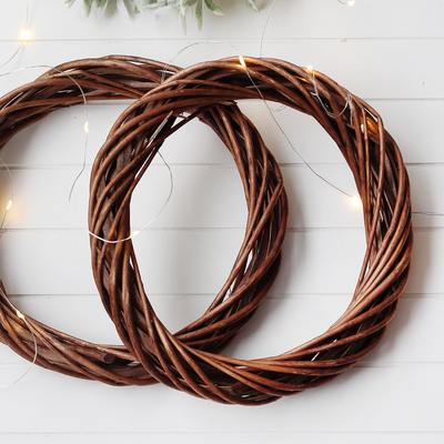 Thin bamboo garland, 20 cm / coffee - 2