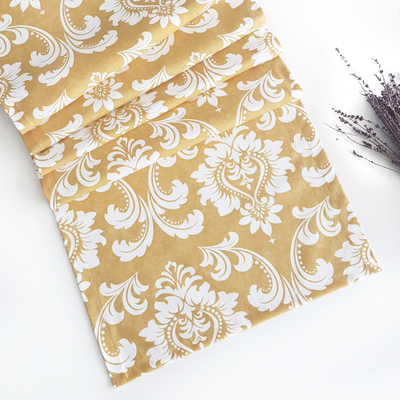 Damask patterned runner, Mustard color / 45x170 cm - 1