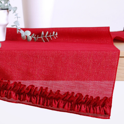 Ruffled runner, glitter red / 45x155 cm - 2