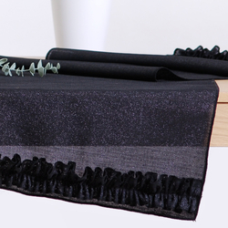 Ruffled runner, glitter black / 45x155 cm - 2