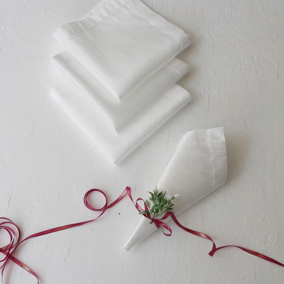 Off-white Ottoman silk napkin, 40x40 cm / 12 pcs - 2