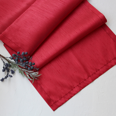 Red Ottoman silk runner / 45x170 cm - 1