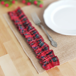 Red woven plaid jute placemat, 35x45 cm / 2 pcs - 2