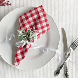 Red checkered cloth napkin, 40x40 cm / 12 pcs - 3